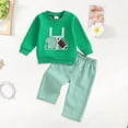 thumbnail image 2 of sdbrld 4T Toddler Boys All Season Embroidery Sweatshirt Top Jogger Pants 2PCS Soft Winter Matching Outfit Set,Sizes 0-6 Months, 2 of 8
