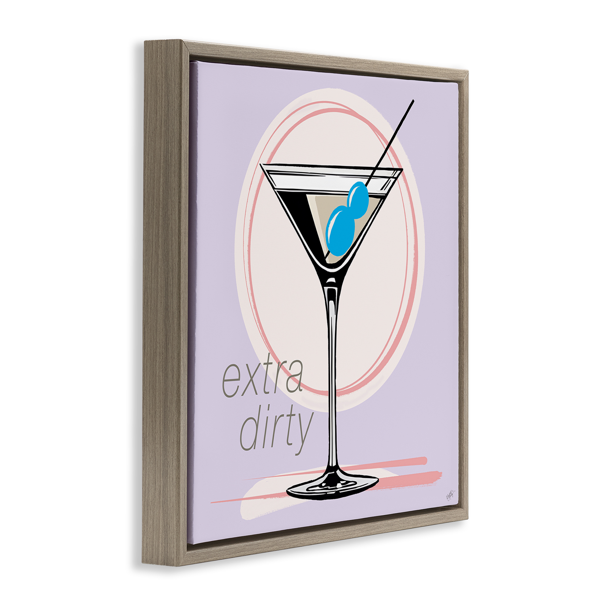 Stupell Industries Extra Dirty Martini Food & Beverage Painting Brown Floater Framed Canvas Art Print Wall Art, 25 x 25