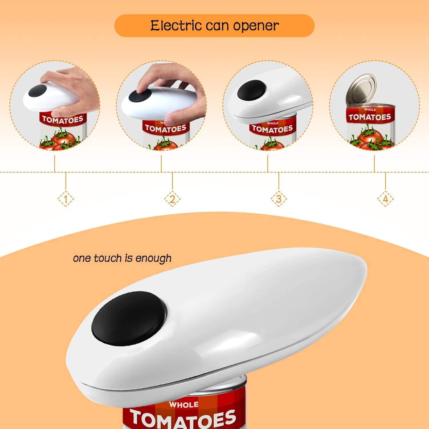 TurboTwist Electric Can Opener: One-Touch, Hands-Free, Smooth Edge,  Battery-Powered, Ideal for Arthritis Sufferers and Busy Kitchens - Vysta  Home