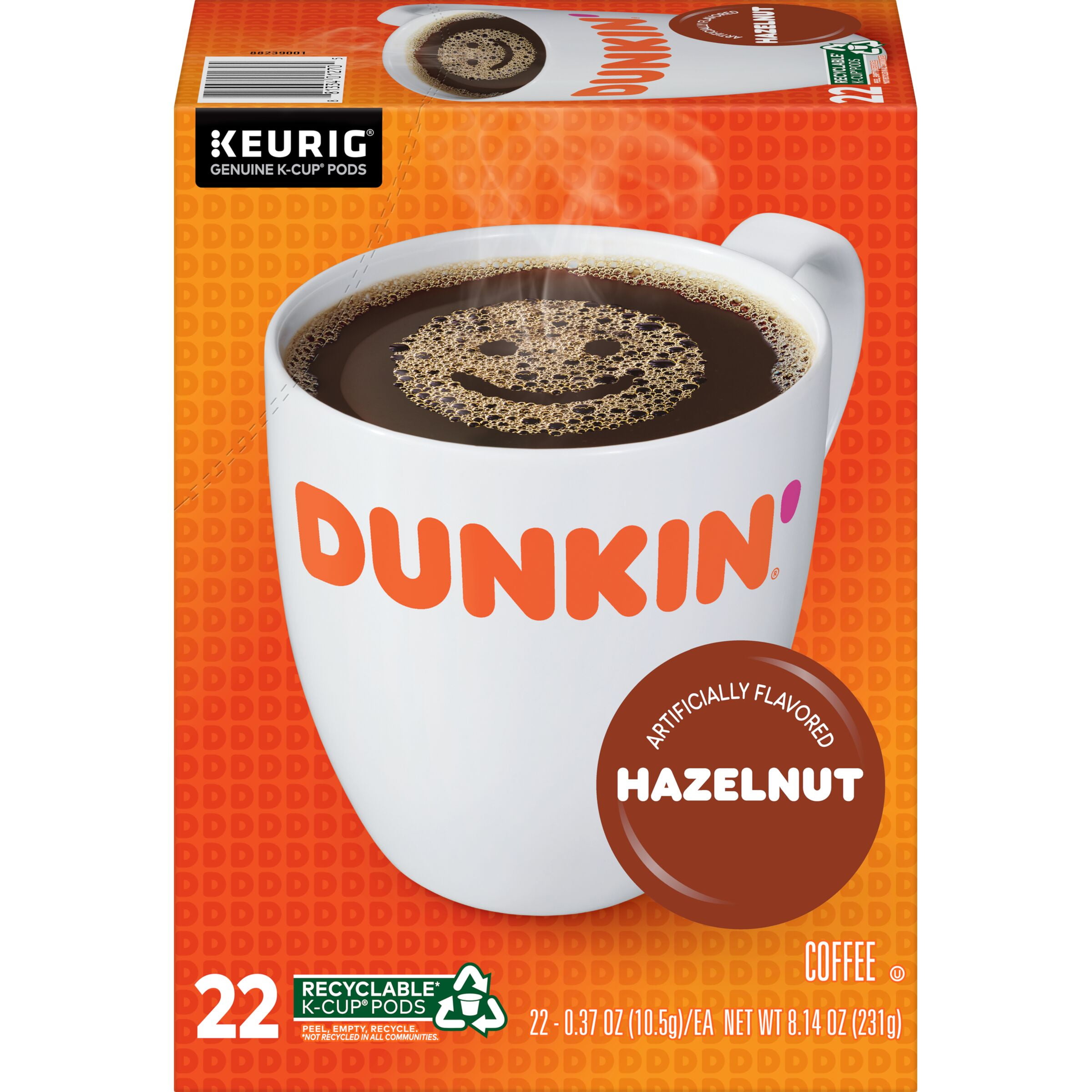 Dunkin' Hazelnut Flavored K-Cup Pods, 8.14-Ounce, 22-Count (Packaging May Vary)