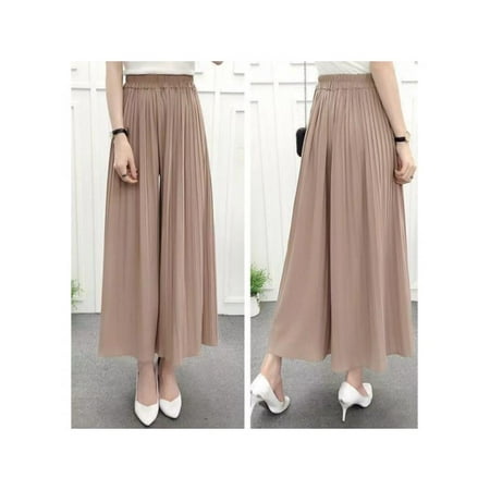 - Topumt Women Nine Section Breathable Loose Pleated Thin Wide Leg Pants Casual Retro Trousers