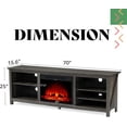 thumbnail image 3 of Papajet Fireplace TV Stand, 23" Electric Fireplace with Wood Texture, Rustic Grey, 3 of 6
