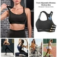 thumbnail image 5 of Nebility Women High Impact Racerback Sports Bras Wirefree Front Adjustable Workout Tops Bounce Control Gym Activewear Bra(Black, Large), 5 of 7