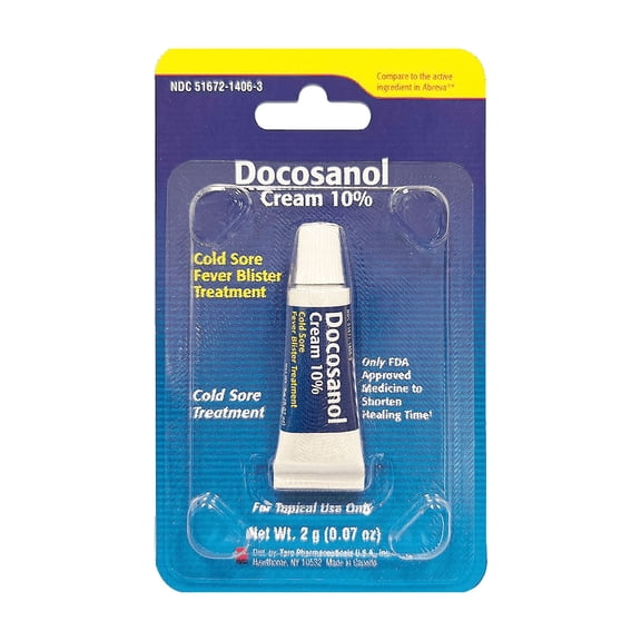 Taro Cold Sore & Fever Blister Treatment - Fast-Acting Docosanol 10% Cream - Cold Sore & Fever Blister Treatment for Lips, Anti-Itch Formula for Effective Relief and Healing - 0.07 oz (1 Tube)