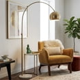 thumbnail image 2 of Luminous Elegance Long Arm White Marble&Metal Floor Lamp, 2 of 6