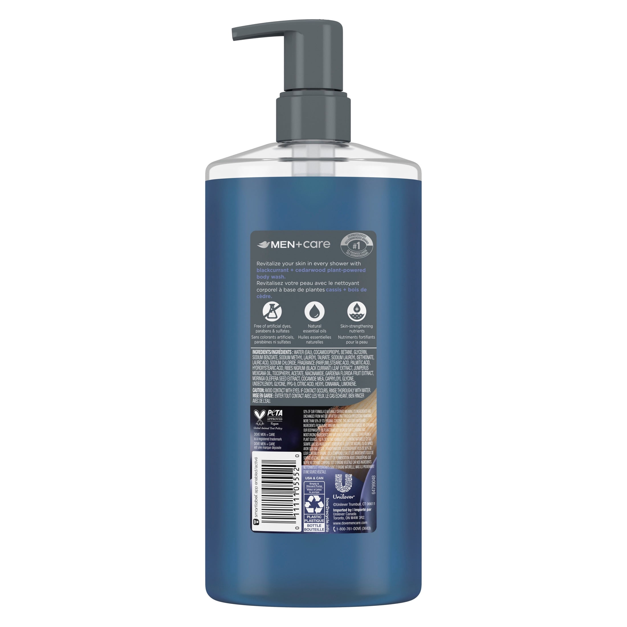 Dove Men+Care Blackcurrant + Cedarwood Moisturizing Body Wash Blackcurrant Dermatologist Body Wash For Men Sulfate Free, Paraben Free, & Dye Free , 26 fl oz