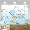 Blue Hot Air Balloon Photo Background 7x5ft Polyester Cartoon Cute Winnie The Pooh Animals Photography Backdrop Kids Bedroom Decorations Birthday Baby Shower Supplies Party Banner Photo Boot