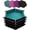 Cyan, Pink, Violet and Black, variant on 4 Pieces Folding Dice Tray Velvet Hexagon Tray Dice Rolling Tray PU Leather Holder for RPG DND Dice Table Games, Black, Cyan, Violet and Royal Blue