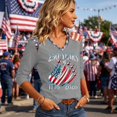 thumbnail image 4 of Fabrcox S-5XL 1776-2026 250 Th Anniversary of USA Shirt Flag Print 3/4 Sleeve 4th of July Women's Shirts We the People Celebration Freedom Patriotic Shirt Women, 4 of 5