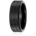 thumbnail image 2 of Men's Sapphire Tungsten 8mm Black Finish Grooved Pattern with Beveled Edge Comfort Fit Wedding Band Ring, Size 12, 2 of 2
