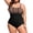 Boho Black, variant on Plus Size One Piece Swimsuit for Women Tummy Control Ruched Bathing Suit Push Up Swimwear with Adjustable Straps Full Coverage L-4XL