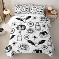 thumbnail image 2 of Feelyou Halloween Pumpkin Spider Quilt King, Boho Gothic Romantic Rose King Coverlet Set, 3 Pieces, 1 Comforter and 2 Pillowcases, 2 of 7