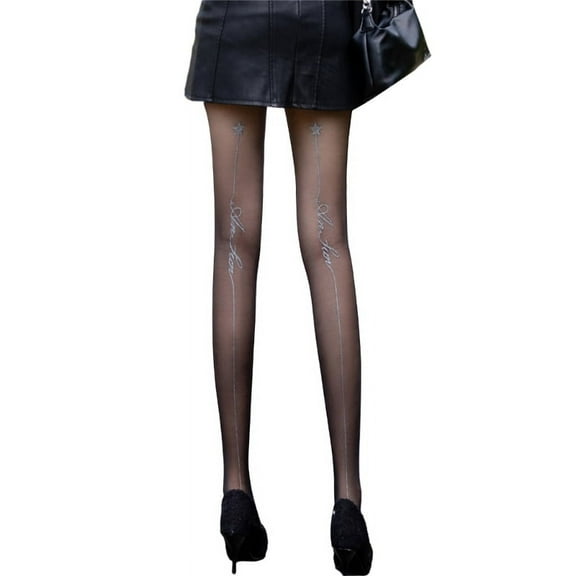 Milue Star Line High Waist Pantyhose Sheer Tights Thigh High Stockings for Womens