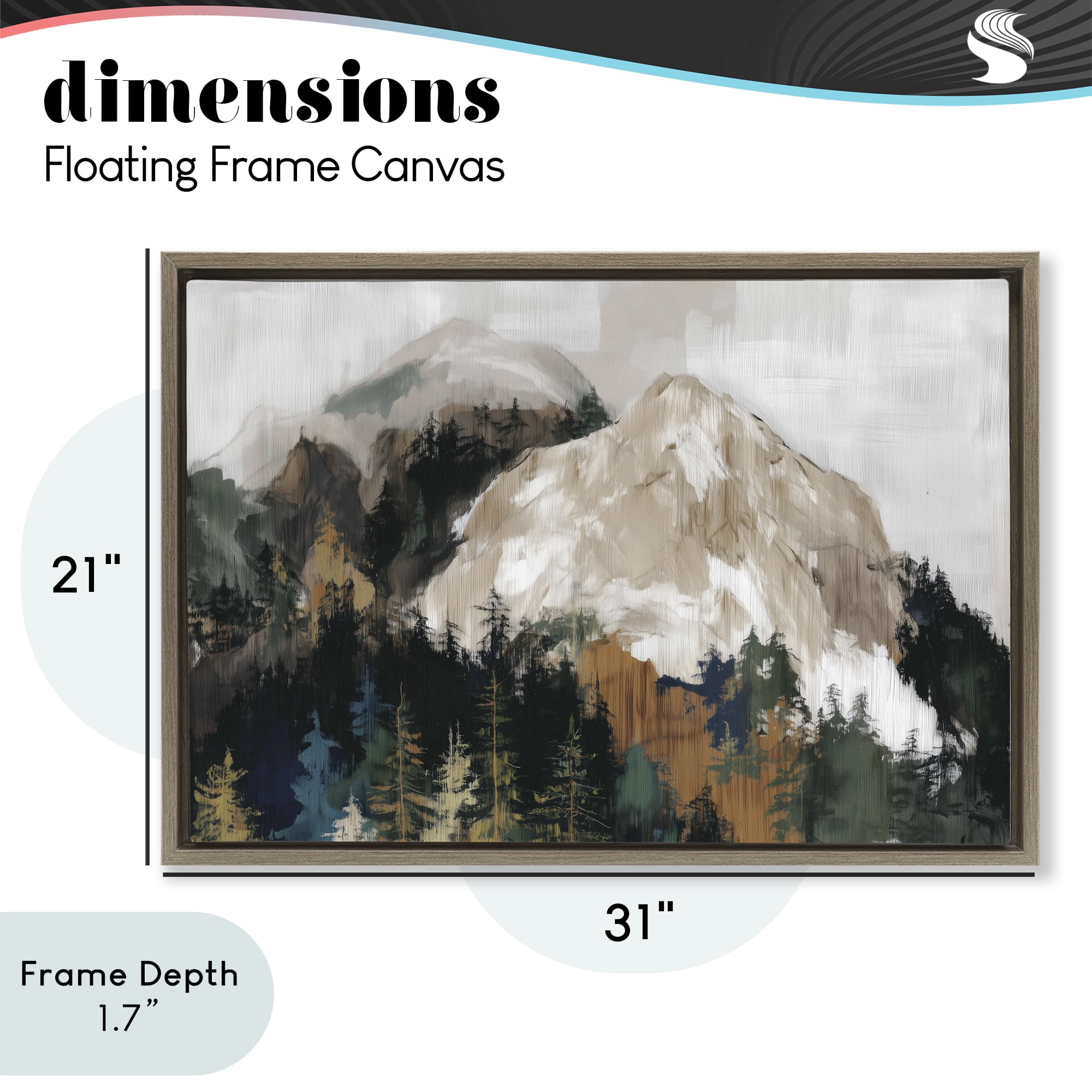 Stupell Industries Rugged Mountain Peaks Brown Framed Floater Canvas Wall Art, design by Chromatic Storm Studio