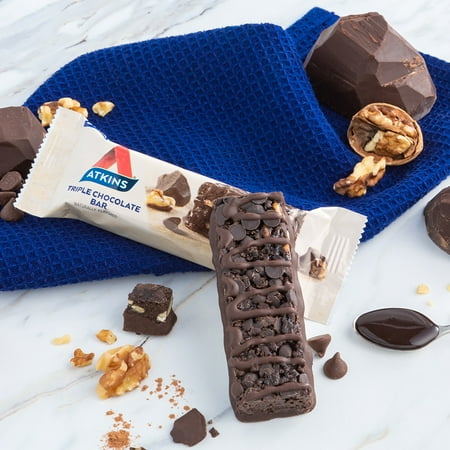 Atkins Snack Bar, Triple Chocolate, Keto Friendly, 6/5ct Boxes