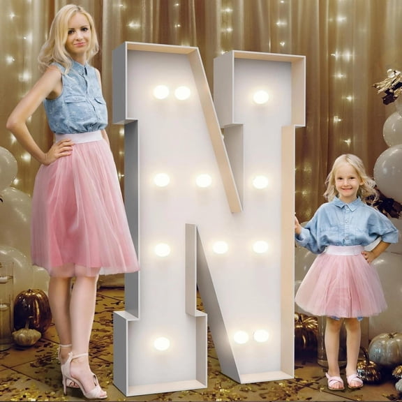 4FT Large Marquee Light Up Letters N, Party Decor Illuminated Alphabet Sign
