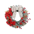thumbnail image 1 of LUVCLS Corona navideña artificial de hojas de pino verde con bayas rojas y bayas de Navidad, 1 of 7