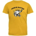 thumbnail image 1 of Jesus Saves Hockey Gold Adult T-Shirt, 1 of 1