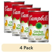 (4 pack) Campbells Condensed Kids Chicken NoodleOs Soup, 10.5 oz Can