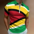 thumbnail image 2 of Flag of Guyana.National Flag of Guyana Men Zipper T-shirt Summer Casual Short Sleeve T-shirt Top, 2 of 7