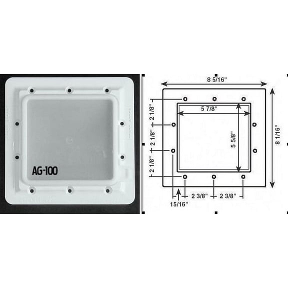 Above Ground Swimming Pool Standard Skimmer Plate Fits Hayward SP1090, 1092 1094