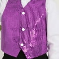 thumbnail image 3 of tasrioml Costume Vest Glitter Unisex Colorful Kids Sleeveless Sequin Vest for Party, 3 of 8
