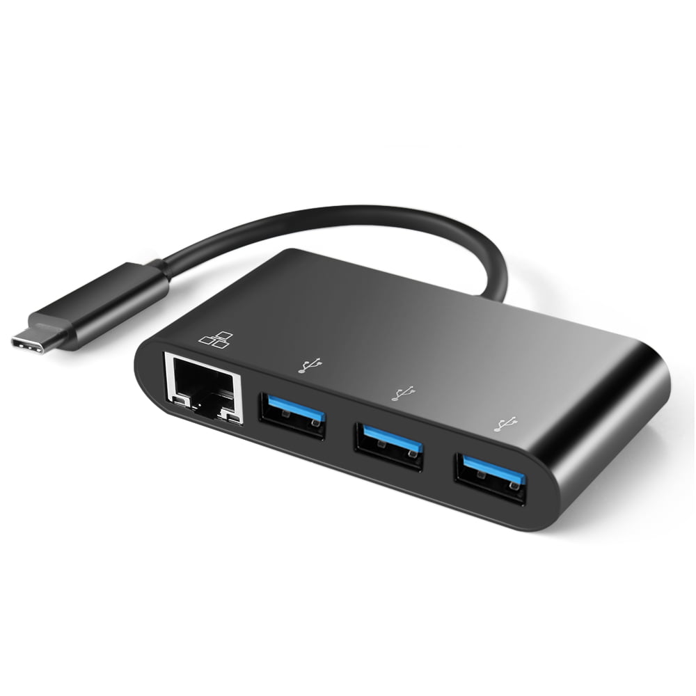 USB Type C Hub with Ethernet Adapter - USB-C to 3 Port SuperSpeed USB 3 .