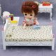 thumbnail image 3 of Mueble de casa de muñecas en miniatura, cama individual blanca de madera, 3 of 3