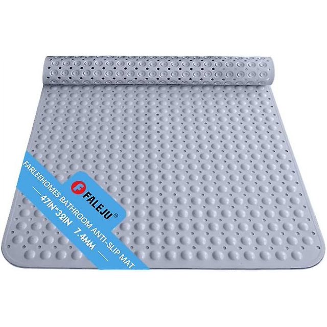 Alfombrilla de ducha extra grande de 47 x 32 pulgadas con ventosas, alfombrilla gruesa antideslizante para piscina, baño grande con orificios de drenaje, alfombrilla para el suelo de la ducha, al