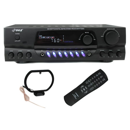 Restored Pyle Pro 200W Home Digital AMFM Stereo Amp Theater Audio (Refurbished)