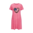 thumbnail image 5 of Mrat Gowns for Women Sleepwear Women's Oversized Short Nightgown Fashion American Flag Patriotic Print Short Sleeve Nightdress S-111 Hot-Pink XXL, 5 of 7
