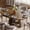 Walnut, variant on CHIC HOUSE 59" Extendable Round Dining Table for 4 to 6 with Storage Shelf, Farmhouse Fluted Kitchen Table with Sliding Doors for Dining Room, Small Spaces, Walnut