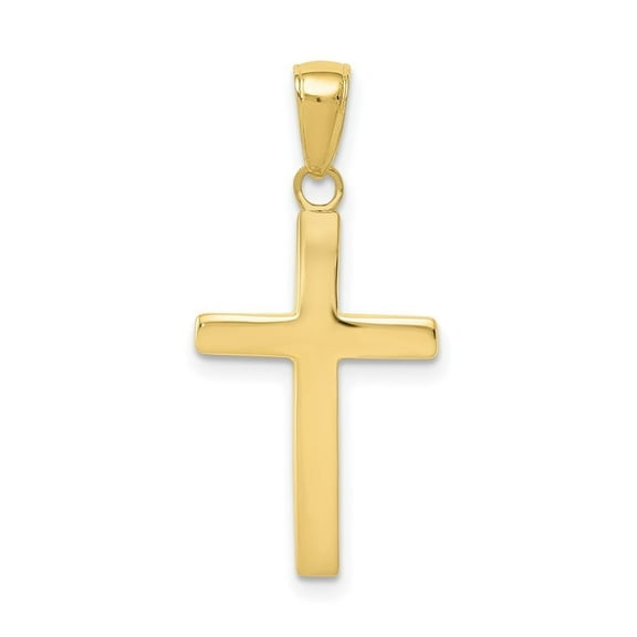 Diamond2Deal 10k Yellow Gold Polished Cross Pendant for Women (L- 1.15 inch, W- 0.56 inch)