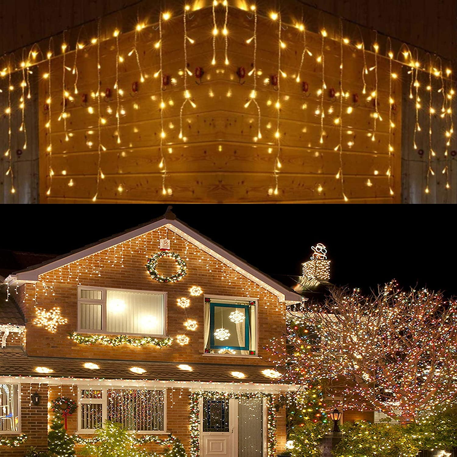 120 warm white icicle lights