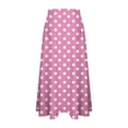 thumbnail image 6 of qelini Polka Dot Midi Skirt for Women High Waist Mid-Length Skirt Wrap Skirt Color Block Lounge Wear, 6 of 7