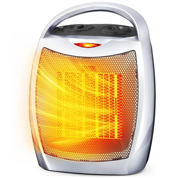 Calefactor cerámico portátil Electactic 1500 W con termostato, color plata