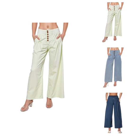 Jeans for Women 2025 Y2K Mid Rise Loose Fit Wide Leg Baggy Palazzo Denim Jean Pants Womens Jeans Trousers