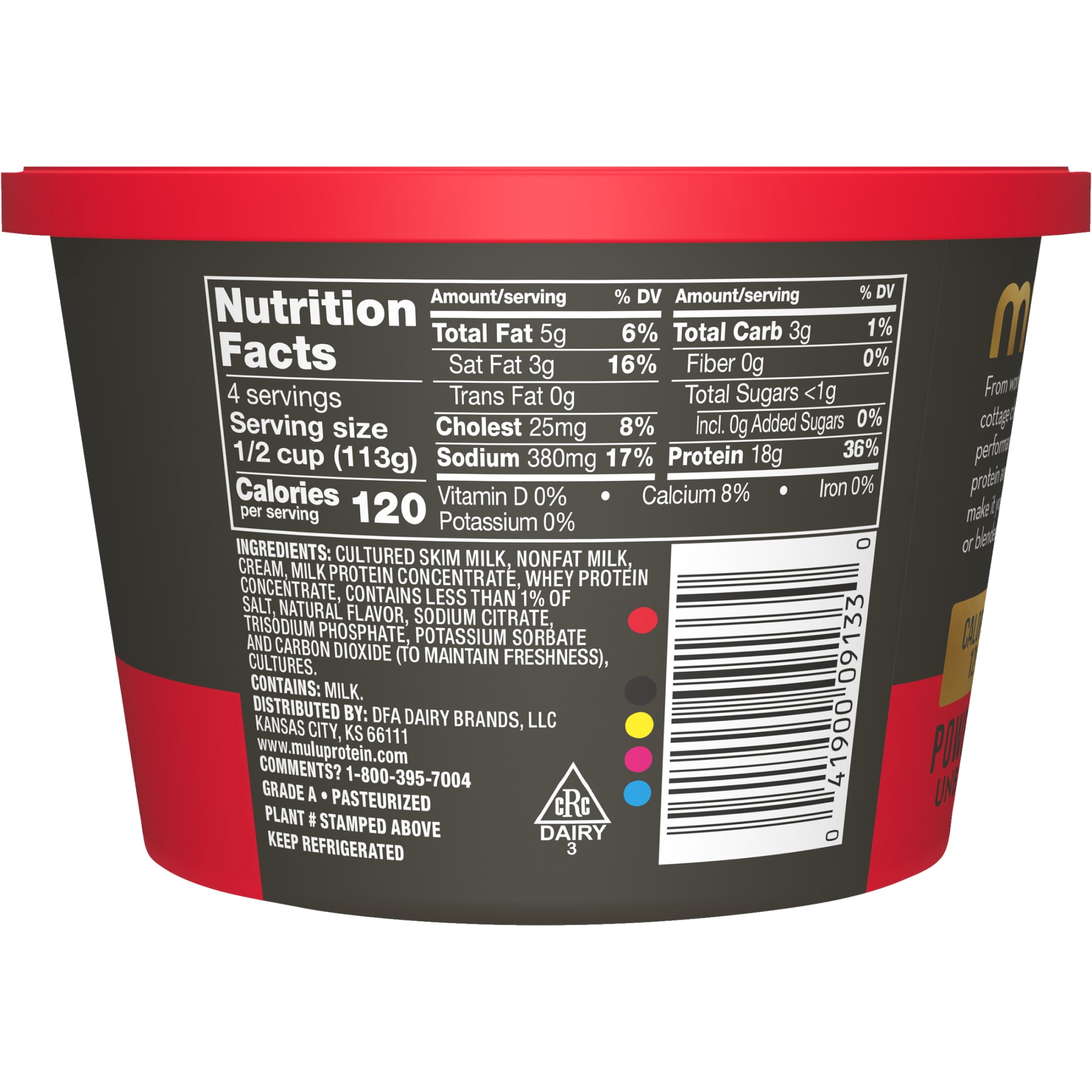 MULU High Protein Cottage Cheese, Small Curd, 4% Milkfat, 16 Oz