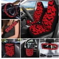 thumbnail image 2 of HUIACONG Red Black Bat Car Seat Covers Full Set 14 Pcs Halloween Automotive Interior Accessories Universal Fit with Steering Wheel Cover Armrest Cover Seat Belt Pads Headrest Cover, 2 of 7