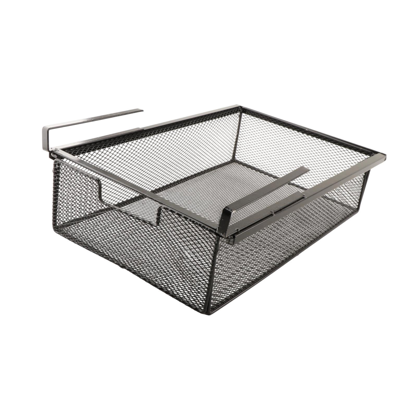 Baoblaze Under Desk Organizer Hanging Storage Shelf Pullout for Kitchen Office Pantry Black