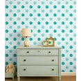 thumbnail image 2 of S4Sassy Polka Dot Print Wallpaper - Turquoise Wall Covering, 25" x 240" Self-Adhesive Textured Vinyl Wall Paper, Easy DIY Walls Covering for Kids Bedroom, Kid's room wall decor, Playroom wallpaper, 2 of 9