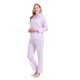 thumbnail image 5 of Conjunto de Pijama y Ropa de Descanso de Algodón para Mujer, Top de Manga Larga con Botones y Pantalones con Cintura Elástica y Cordón, Pijamas Suaves y Cómodos de Largo Completo para Mujer, Flores P, 5 of 7