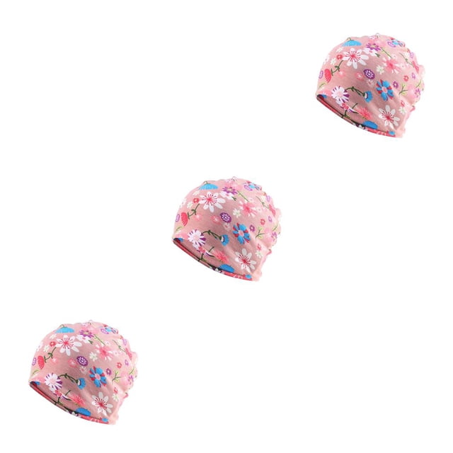 Qarigey Beanie Hat Estilo bohemio Hiyab preatado Turbante colorido Accesorios de protección auditiva ajustable Bonnet Flor rosa Type1 NO1
