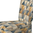 thumbnail image 4 of Designart "Mosaïque des Triangles Beiges et Bleus" Chaise d'Appoint Rembourrée Triangles Bleus - Fauteuil Moderne pour Chambre, 4 of 7