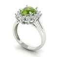 thumbnail image 2 of Halo Engagement Ring for Women - 2.72ct Natural Peridot in 14K White Gold Promise Ring, 2 of 6