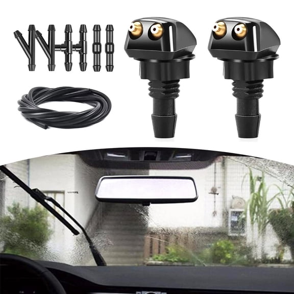 Car Windshield Washer Spray Nozzle Set for Most Car Models - Dual Holes