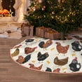 thumbnail image 6 of Daiia Roosters and Chickens Drawing Merry Christmas Tree Skirt , Xmas Large Lace-up Tree Skirt, Santa Snowflakes Rustic Home Decorations New Year Party Farmhouse Decor-48", 6 of 7