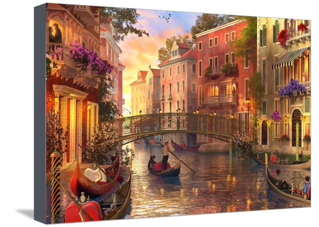 VENICE  CANVAS PRINT WALL ART PICTURE 18 X 32 INCH 