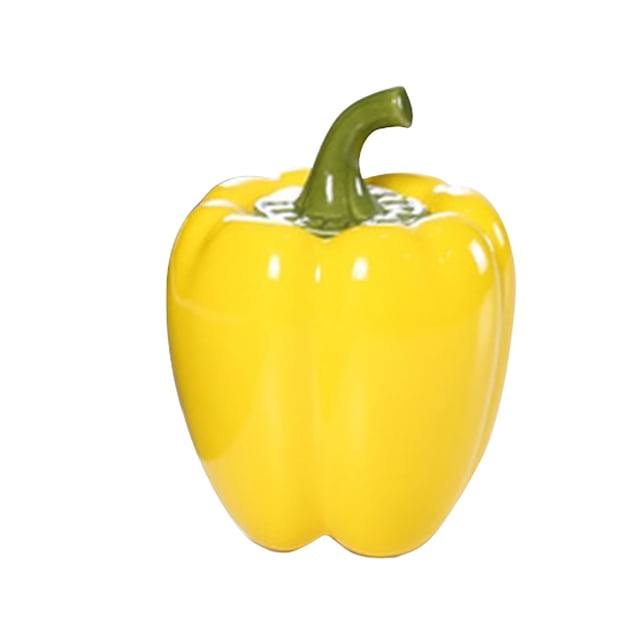 Pot de Rangement en Forme de Poivre, Récipient de Scellage, Boîte de Rangement pour Thé, Pot de Présentation de Bureau, Récipient de Stockage en Céramique pour Maison Boutique (Jaune)