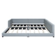 thumbnail image 4 of MODERNLUXE Queen Size Upholstered Grounded Platform Bed with Twin XL Bed,Extra Large Floor Bed Frame for Family,Gray, 4 of 7